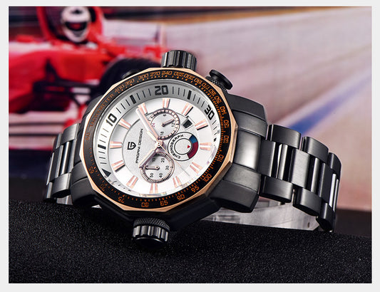 Relógio Masculino Multifuncional Quartz – Acessório de Moda