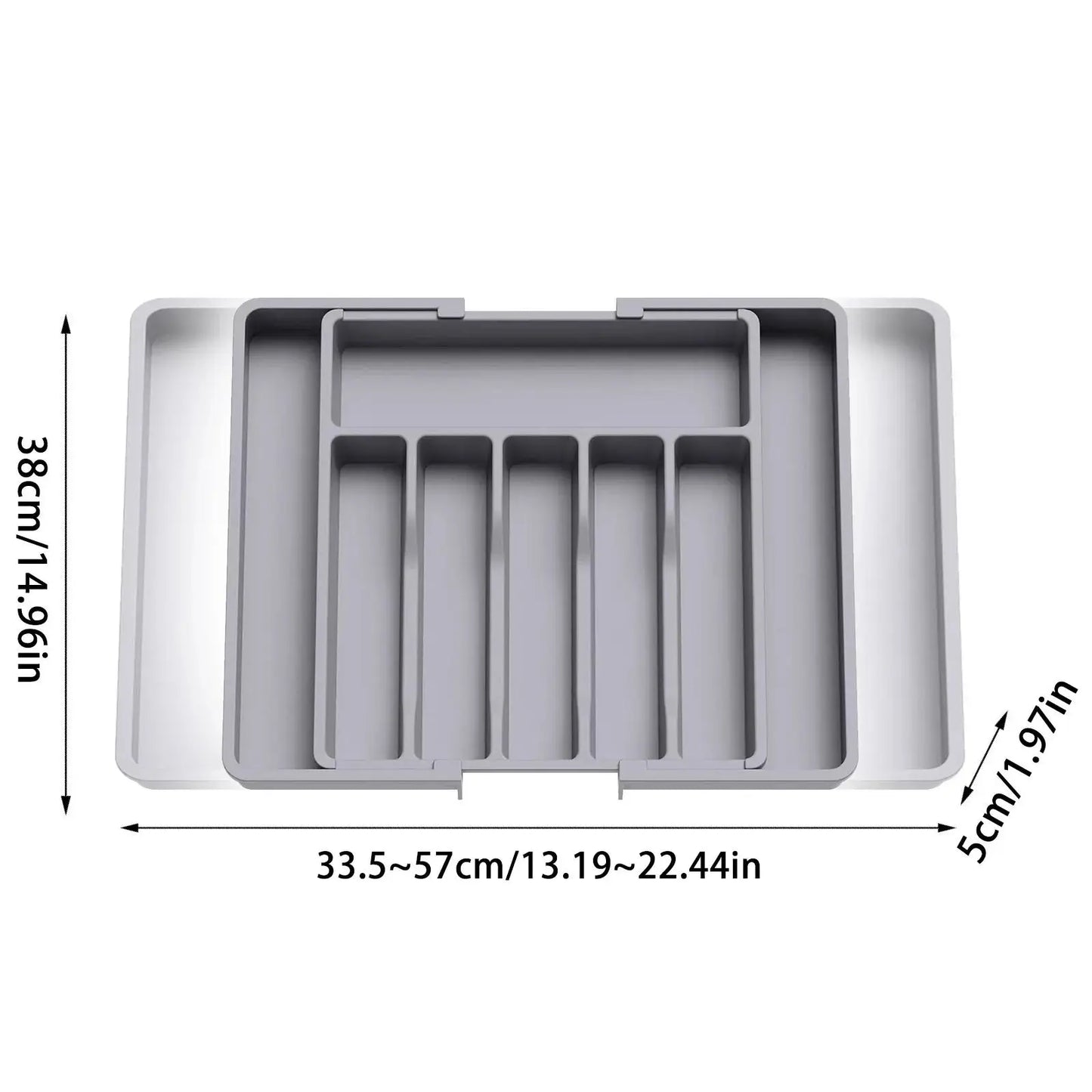 Silverware Drawer Organizer Expandable Utensil Tray for Kitchen Adjustable Flatware and Cutlery Holder Black Cutlery Organiser