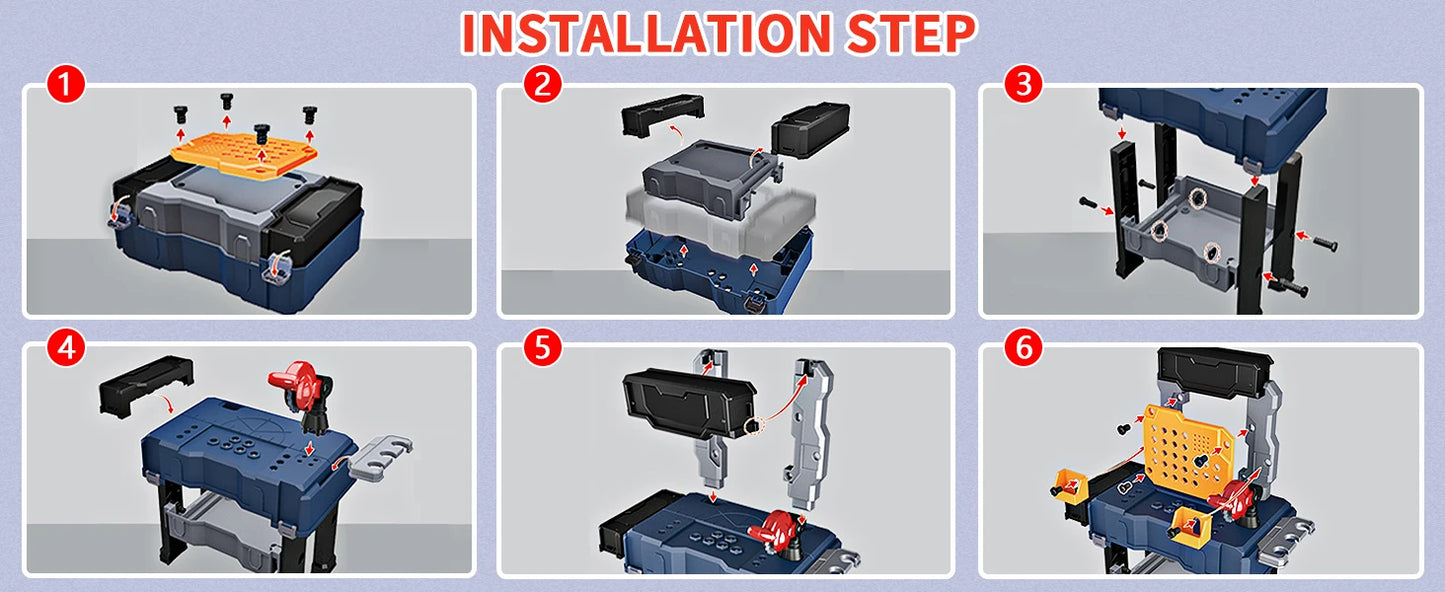 Kids Tool Bench, Realistic, Transformable Tool Set, Toddler Bench Pretend Play Learning Gift for Boys & Girls Age 3-5