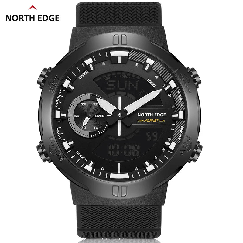 NORTH EDGE Mens Smart Watch World Time Clock Countdown Speed Stopwatch Male's Military Army Smartwatches Swimming Waterproof 50m