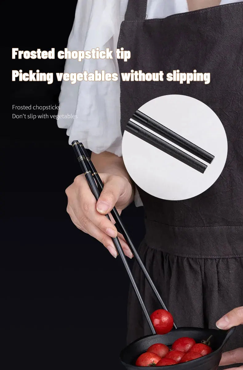 5 Pairs Chinese Japanese Chopsticks Sushi Sticks Korean Chopsticks Reusable Alloy Chop Sticks Kitchen Tableware Tool Accessories