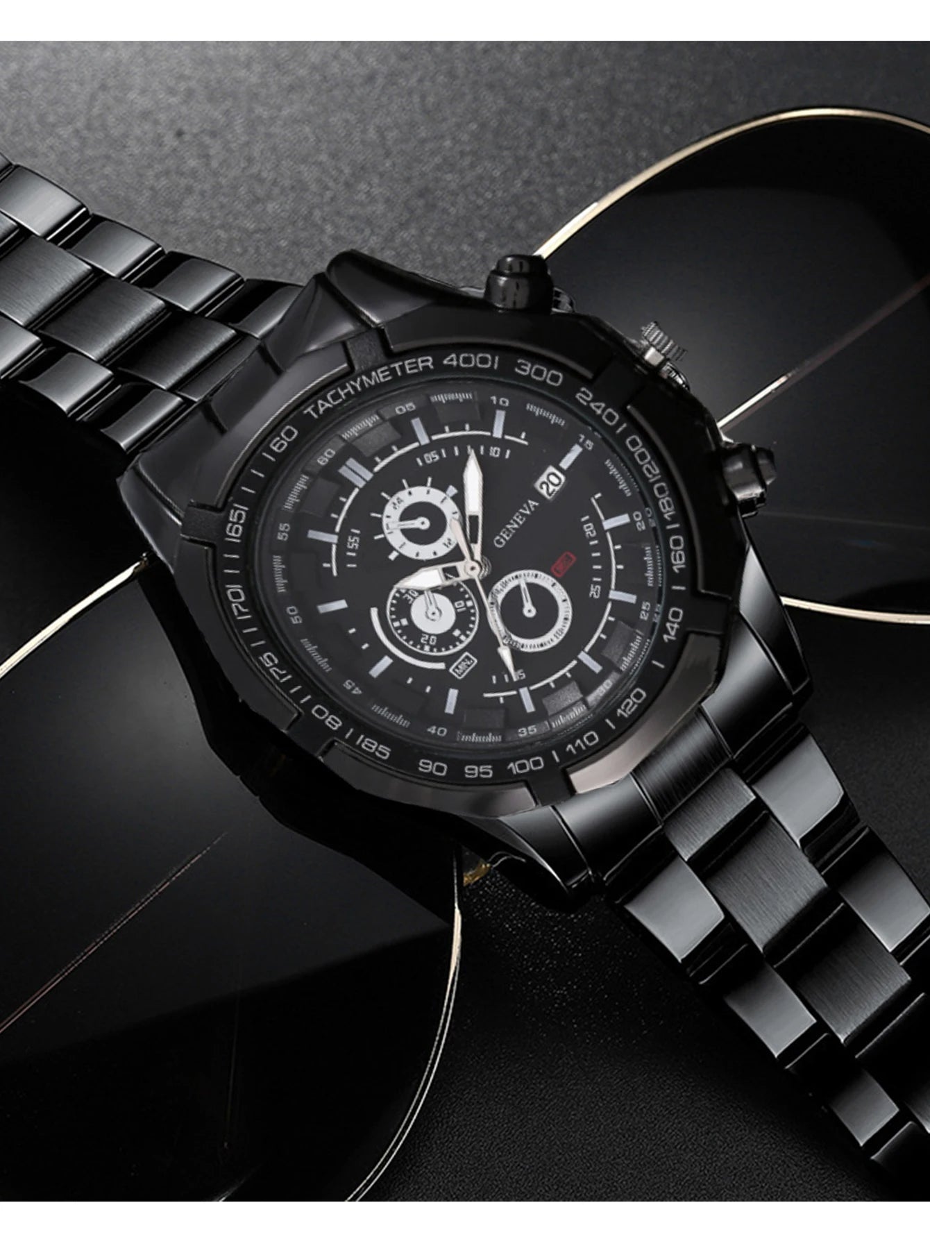 Men's business bar scale dial steel band Watch Quartz Watch