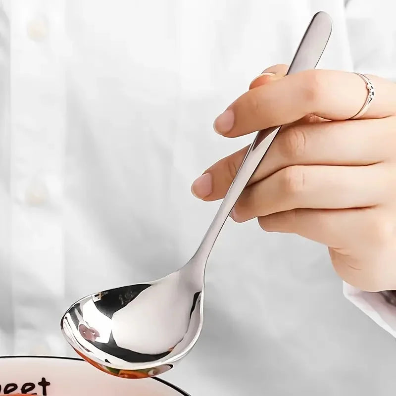 1Pc Stainless Steel Thickening Spoon Creative Long Handle Hotel Hot Pot Spoon Soup Ladle Home Kitchen Essential Tools