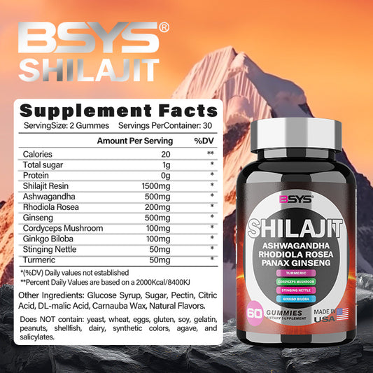 Gomas Mastigáveis 8-em-1 com Shilajit – Embalagem com 60 Unidades