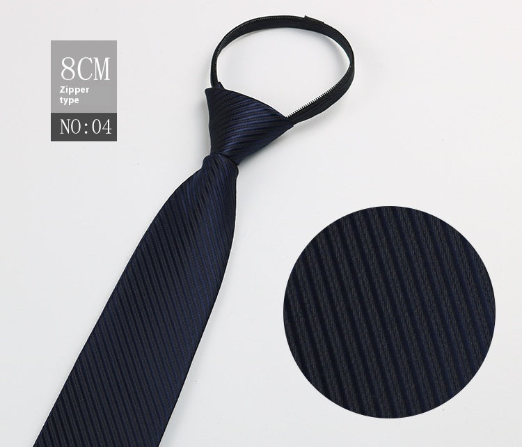 Black Men's Tie Striped Blue Business Tie Lazy Zip Tie In Stock Wholesale Pull Peels
