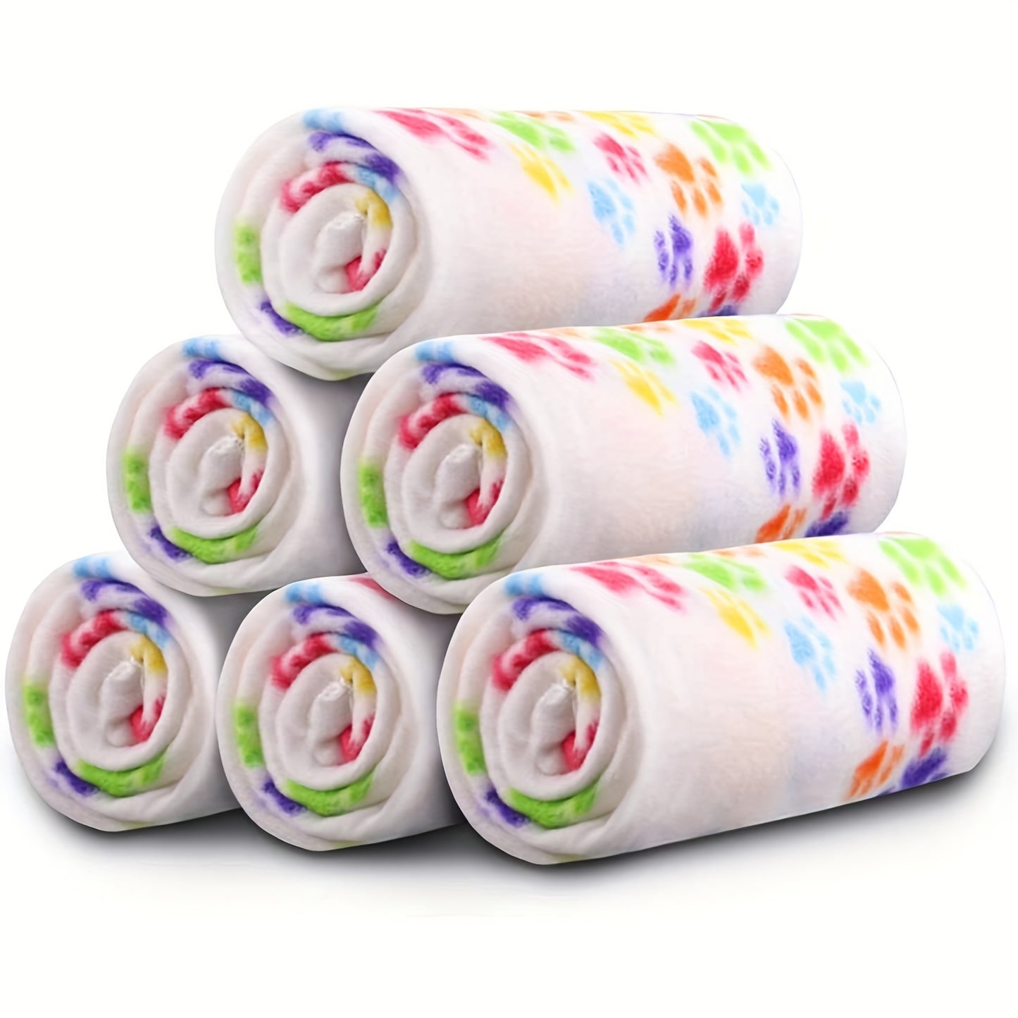 6-Pack of Warm Paw Print Dog Blanket Bed Covers to Keep Your Furry Pets Cozy!