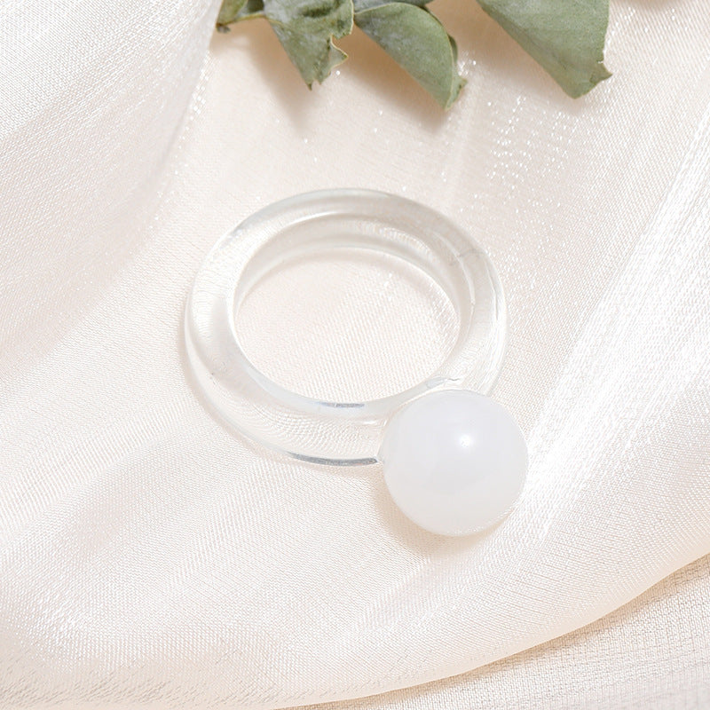 Tortoiseshell Diamond Acrylic Cold Wind Resin Ring