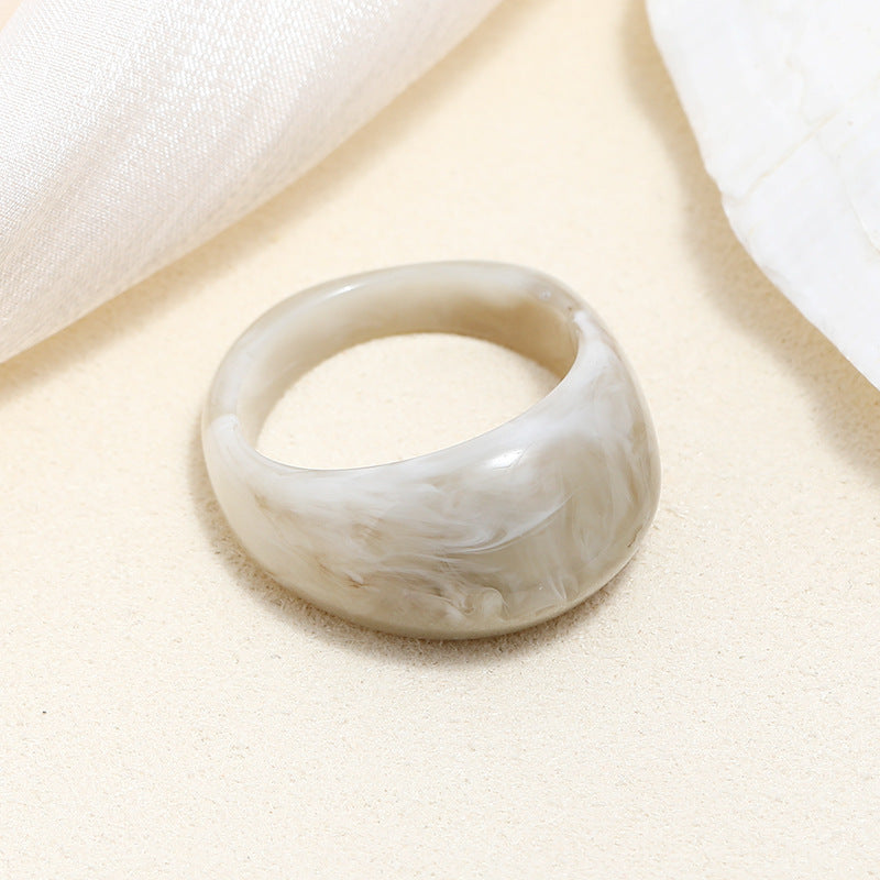 Tortoiseshell Diamond Acrylic Cold Wind Resin Ring