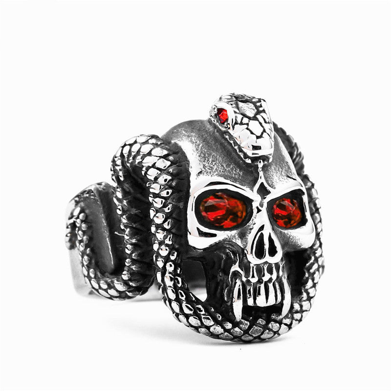 Explosive Accessories Eyes King Snake Demon Eyes Vampire Skull Ring Men