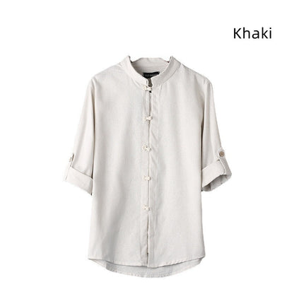 Camisa Masculina de Linho Vintage – Plus Size