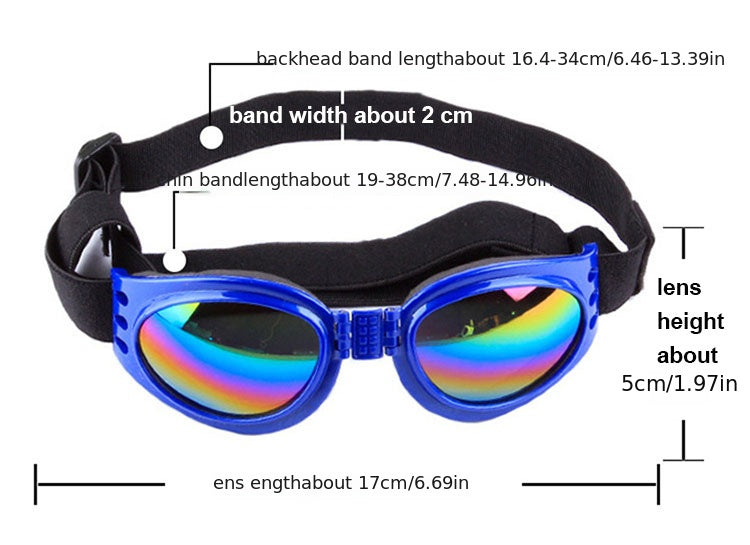 Stylish UV Protection Dog Shades - Adjustable Head Strap, Scratch-Resistant Lenses, Safe and Fashionable Eye Care for Pets - Ideal for Outdoor Activities and Travel