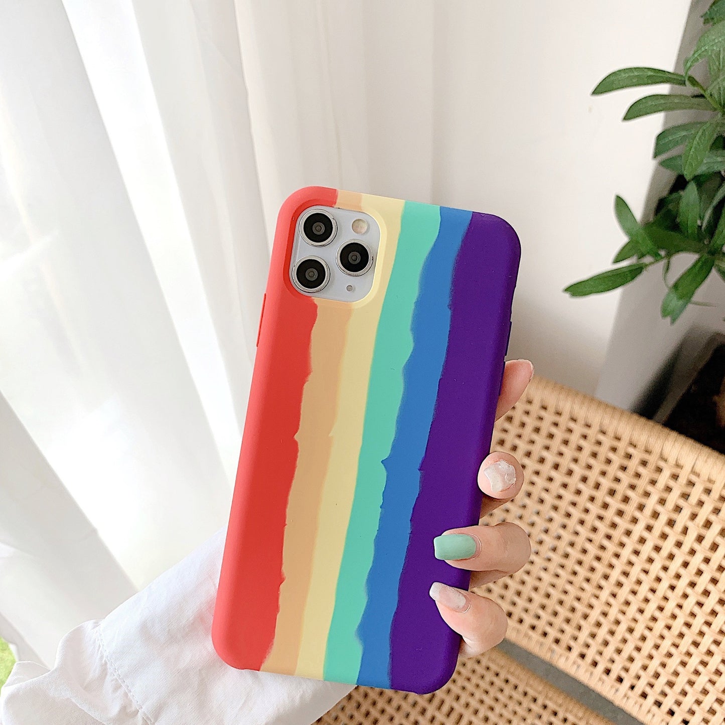 Creative Rainbow Liquid Silicone Phone Case