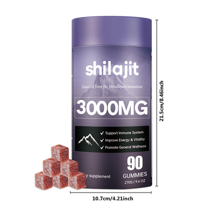 Gomas Mastigáveis com Shilajit – Embalagem com 60 Unidades