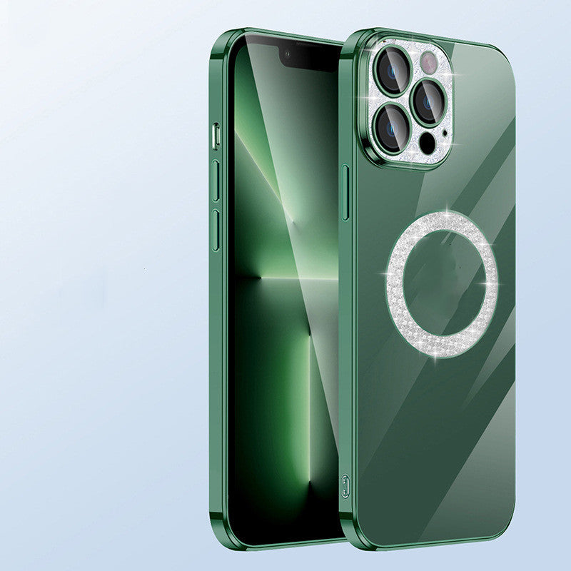 Capa com Anel Suave Eletroplated com Cristais para Smartphone