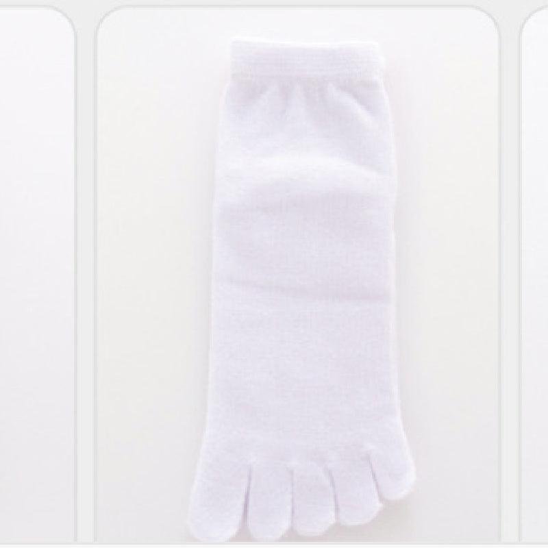 Men's And Women's Pure Cotton Sweat-absorbent Toe Socks