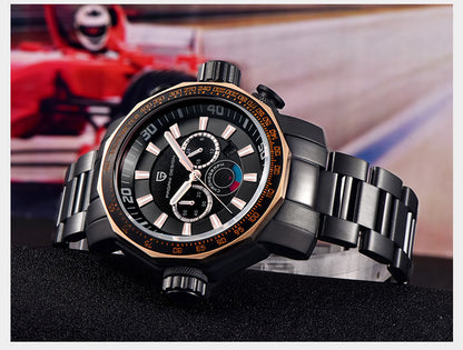 Relógio Masculino Multifuncional Quartz – Acessório de Moda