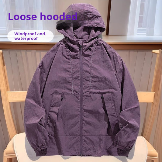 Outdoor Windproof Waterproof Crisp Loose Hoodie Workwear Jacket Coat