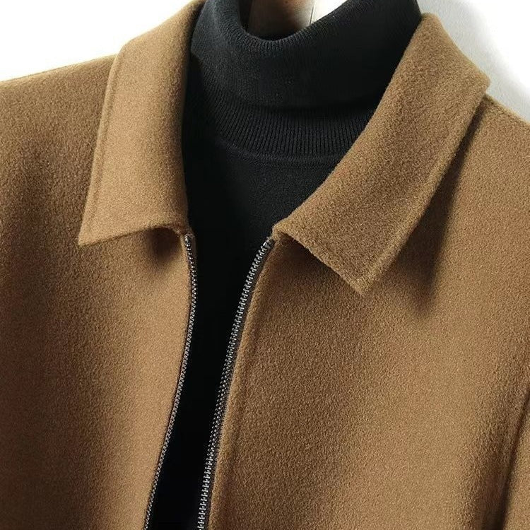 Men's Coat Thickened Double-sided Woolen Lapel Casual Woolen Coat