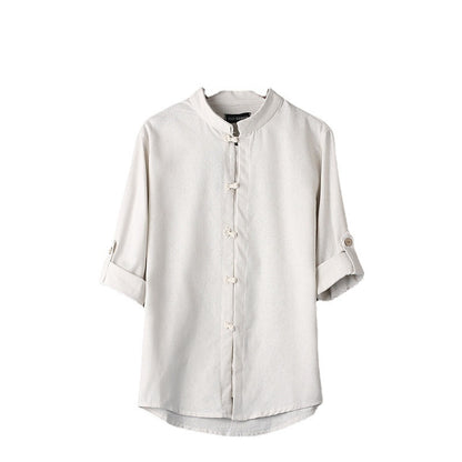 Camisa Masculina de Linho Vintage – Plus Size