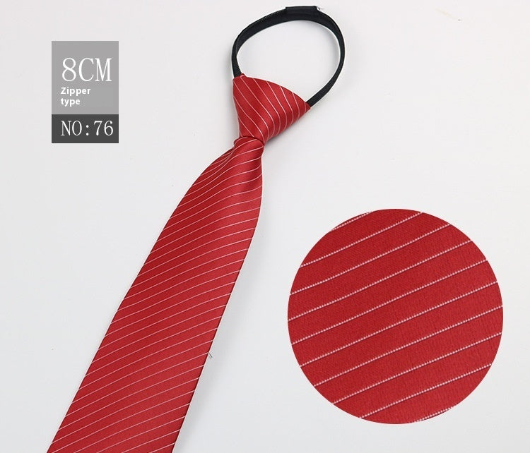 Black Men's Tie Striped Blue Business Tie Lazy Zip Tie In Stock Wholesale Pull Peels