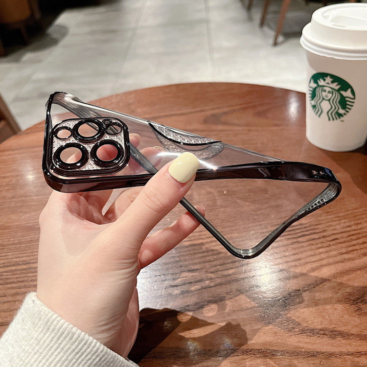 Capa com Anel Suave Eletroplated com Cristais para Smartphone