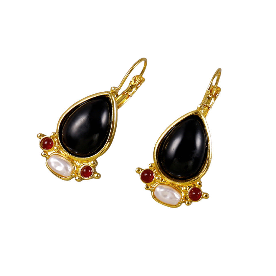 Creative Retro Drop-shaped Gem Earrings