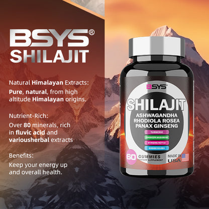 Gomas Mastigáveis 8-em-1 com Shilajit – Embalagem com 60 Unidades