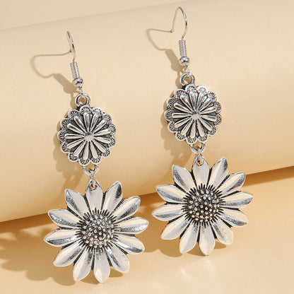 Brincos Femininos Estilo Retrô Girassol – Acessório de Moda