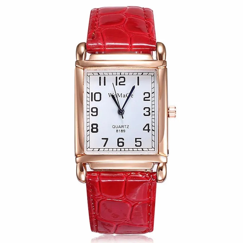 New Watches for Women Square Rose Gold Wrist Watches Fashion Leather Brand Watches Ladies Quartz Watch Clock Montre Femme
