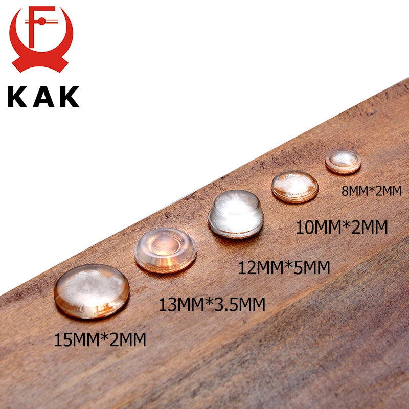 KAK 50-80 Grain Silicon Door Stops Pad Transparent Rubber Kitchen Cabinet Catches Self-Adhesive Damper Buffer Furniture Hardware