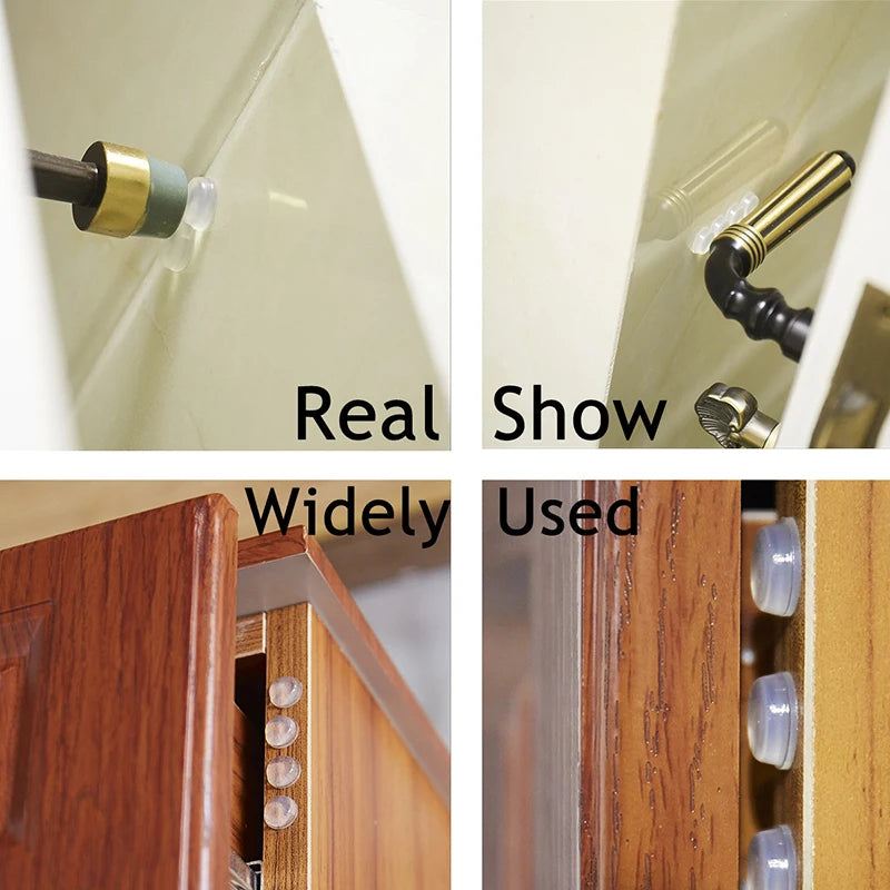 KAK 50-80 Grain Silicon Door Stops Pad Transparent Rubber Kitchen Cabinet Catches Self-Adhesive Damper Buffer Furniture Hardware