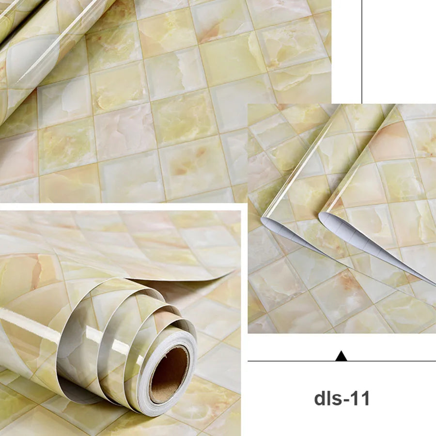 PVC Self Adhesive Wallpaper Marble Stickers Waterproof Heat Resistant Kitchen Countertops Table Furniture Cupboard Wall Paper