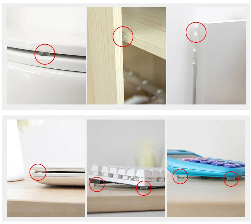 KAK 50-80 Grain Silicon Door Stops Pad Transparent Rubber Kitchen Cabinet Catches Self-Adhesive Damper Buffer Furniture Hardware