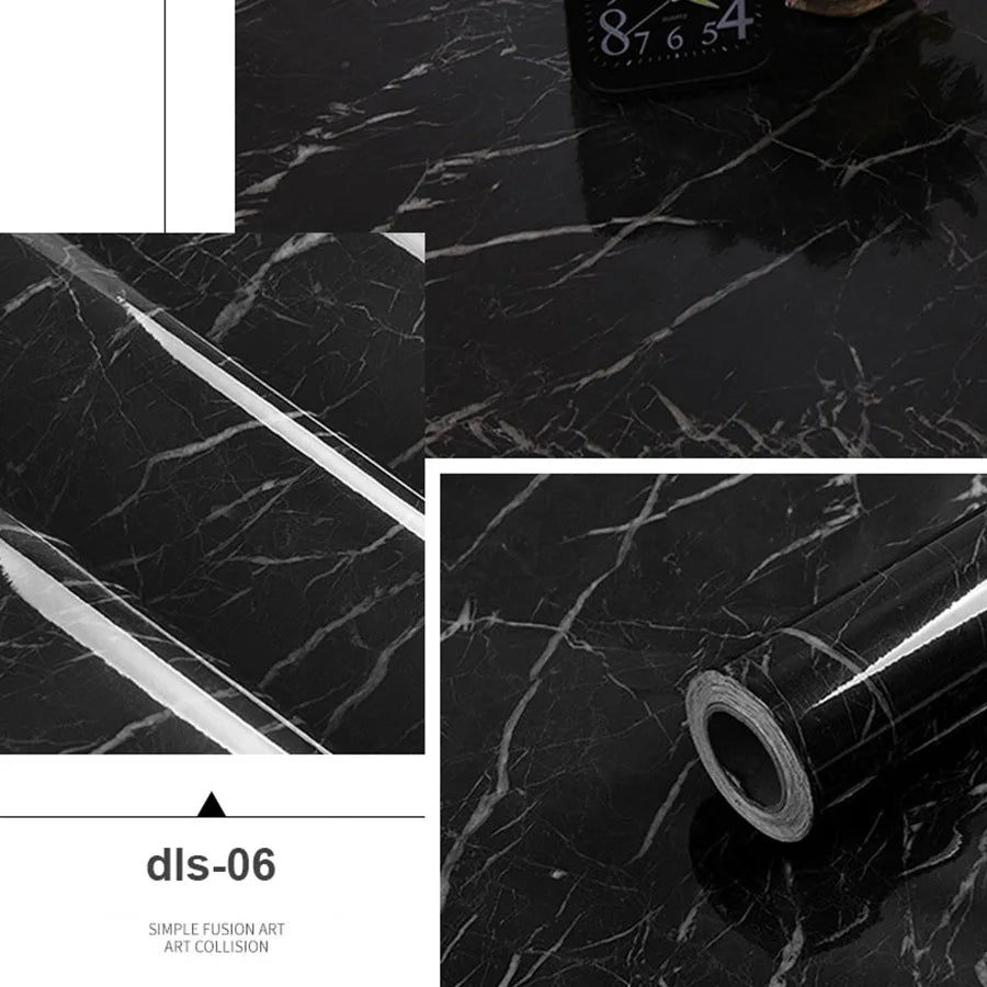 PVC Self Adhesive Wallpaper Marble Stickers Waterproof Heat Resistant Kitchen Countertops Table Furniture Cupboard Wall Paper