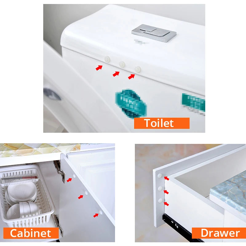 KAK 50-80 Grain Silicon Door Stops Pad Transparent Rubber Kitchen Cabinet Catches Self-Adhesive Damper Buffer Furniture Hardware