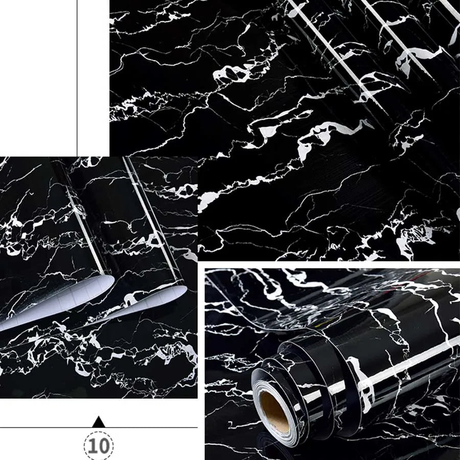 PVC Self Adhesive Wallpaper Marble Stickers Waterproof Heat Resistant Kitchen Countertops Table Furniture Cupboard Wall Paper