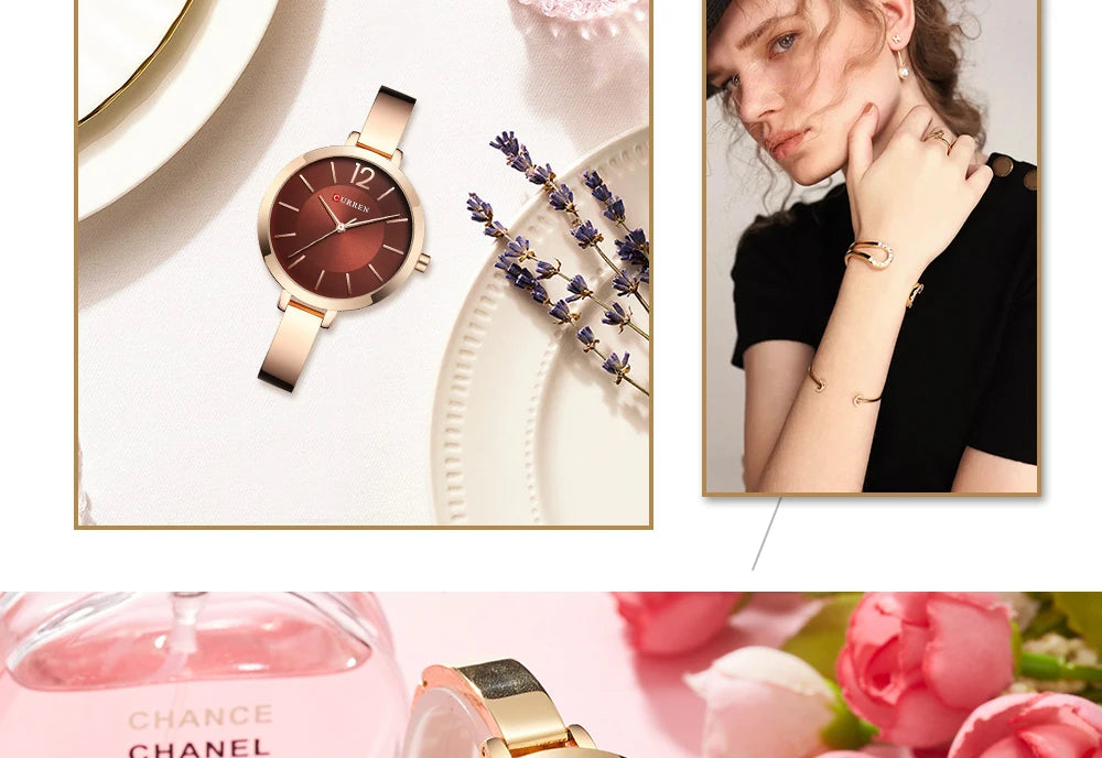 Women Watches Top Brand Luxury CURREN 9012 Quartz Women Watches Casual Fashion Ladies Wrist Watch Lady Clock relogio feminino