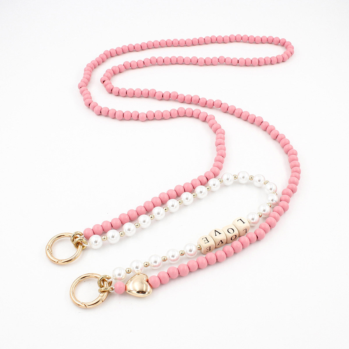 Autumn And Winter Wooden Bead Bag Chain Letter Double Layer