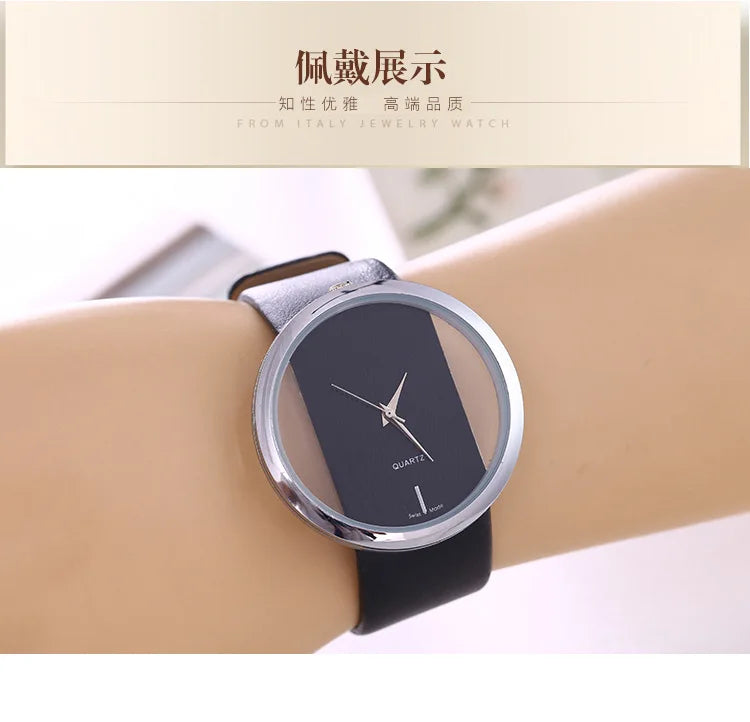 Women Watches Top Brand Luxury Hollow Ladies Wrist Watches Women Transparent Leather Strap Watch For Female Relogio Feminino Hot