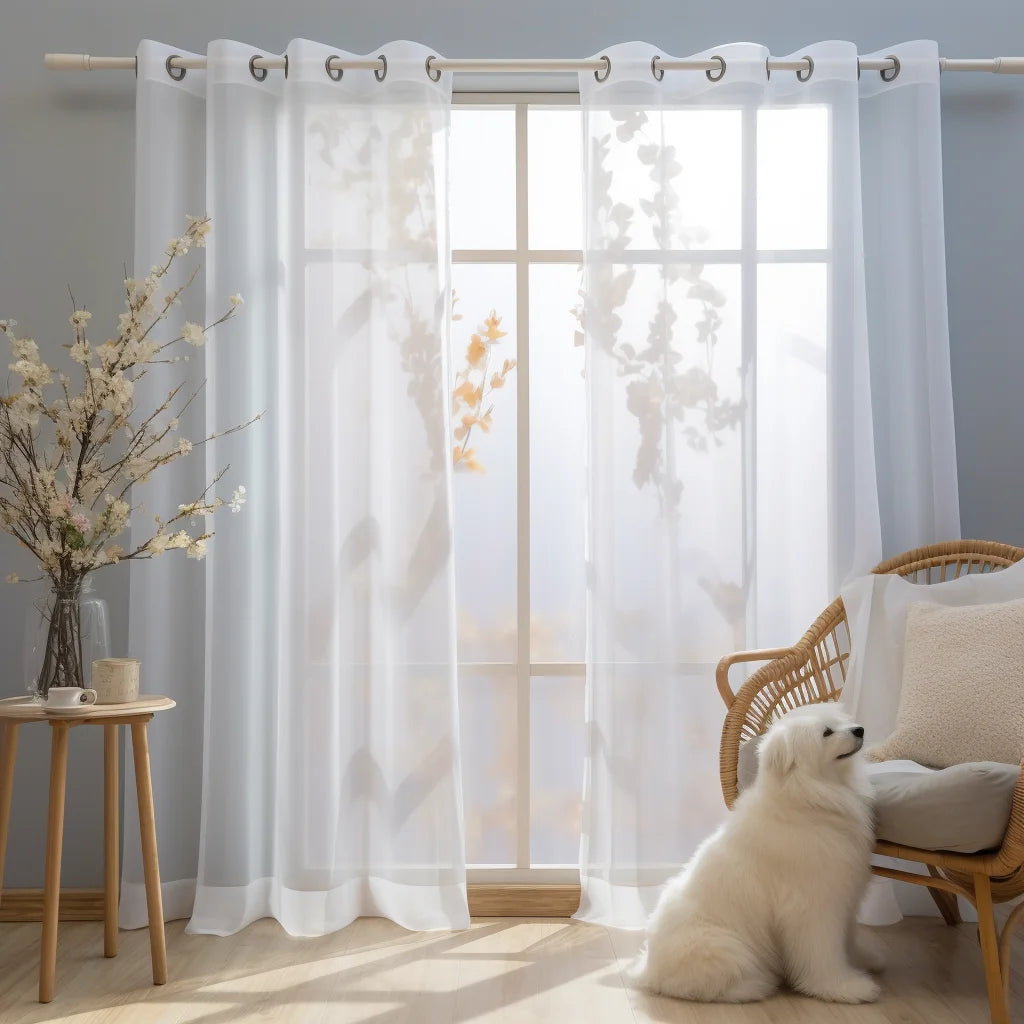Shading Solid White Sheer Curtains for Living Room Decoration Window Curtains for Kitchen Modern Tulle Voile Organza Curtains
