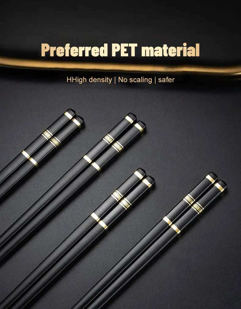 5 Pairs Chinese Japanese Chopsticks Sushi Sticks Korean Chopsticks Reusable Alloy Chop Sticks Kitchen Tableware Tool Accessories