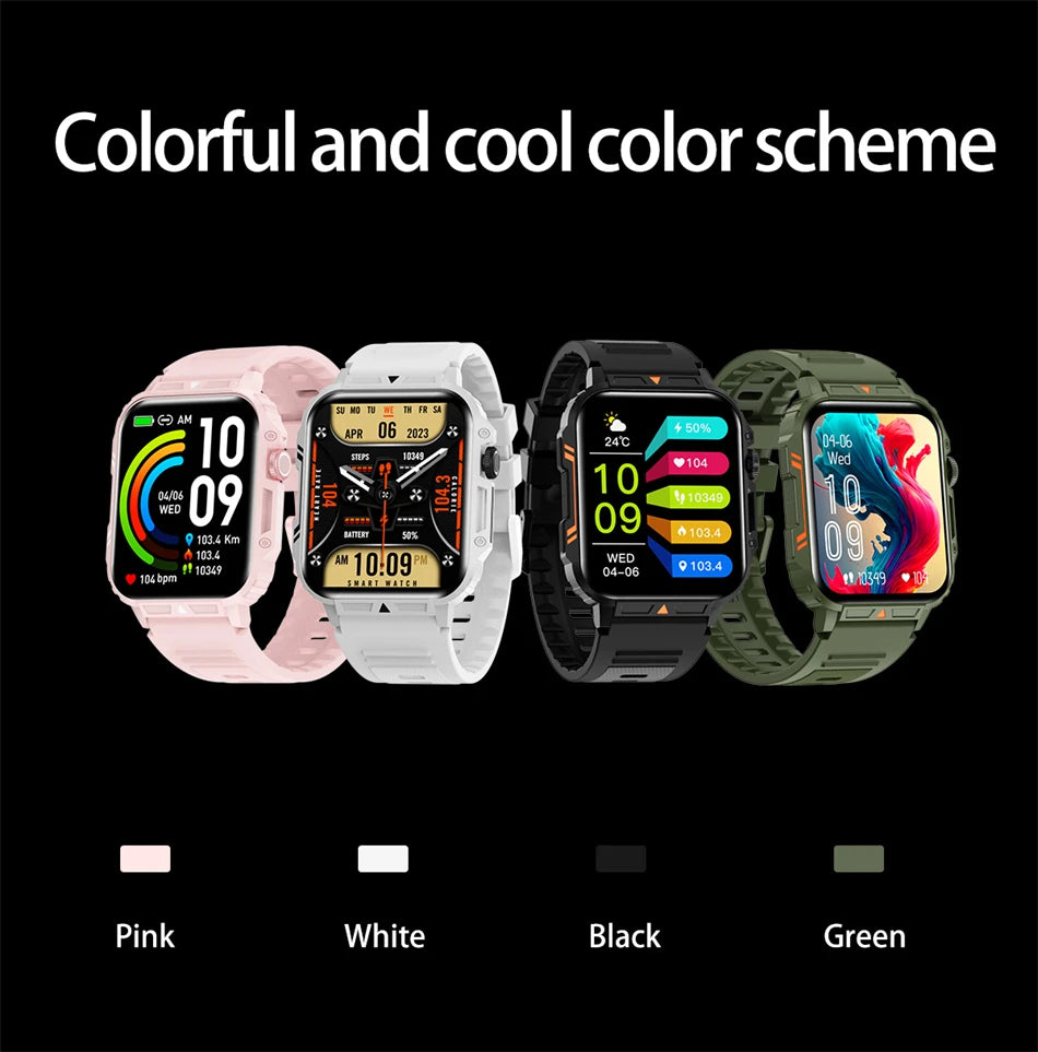 New Smartwatch 1.95 Inch Screen Health Monitoring Watches IP68 Waterproof Sport Fitness Smart Watch For Men Women Reloj Hombre