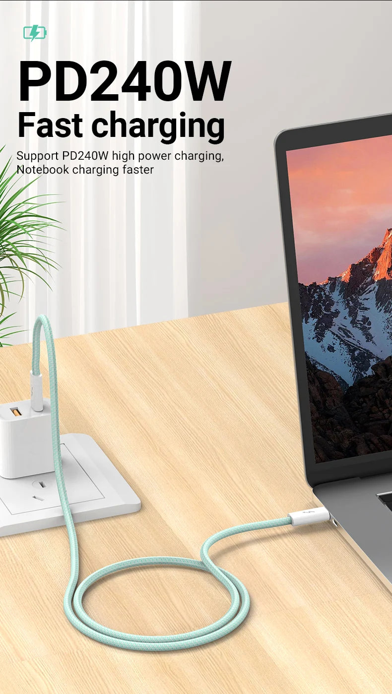 USB4 Fully Functional Data Cable with 8K60Hz Video Output, 40Gbps Data Transmission, PD Charing, 1.8m USB-C to USB-C Data Cable