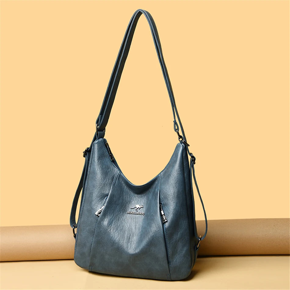 High Quality Leather Luxury Handbags Women Bags Designer Multifunction Shoulder Bags for Women Travel Back Pack Bolsa Feminina