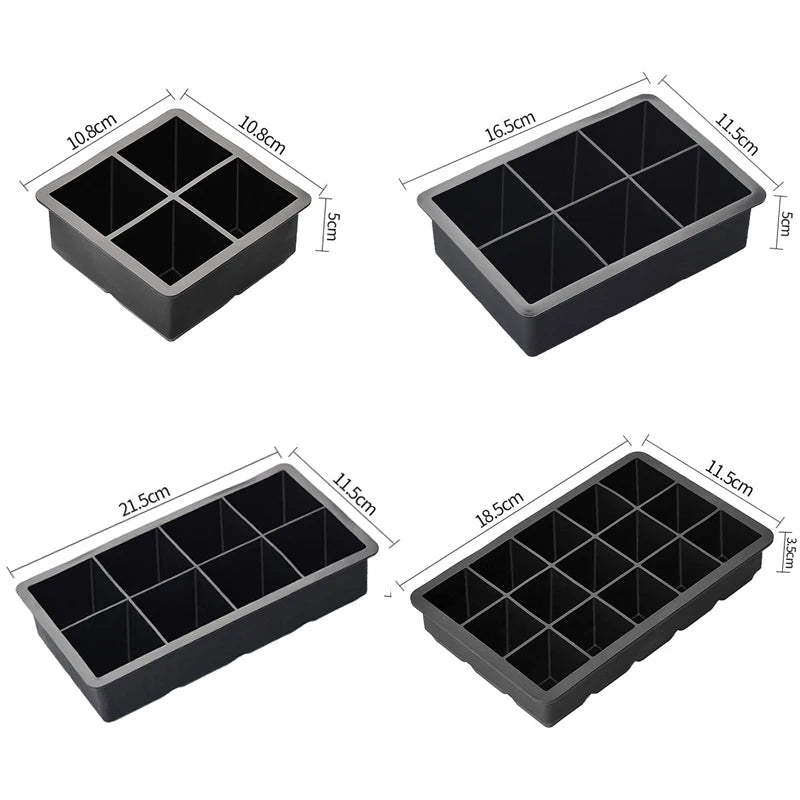 Reusable Ice Cube Silicone Mold Ice Maker IceCream Tools Food Grade Ice Ball Mold Round Square IceTray Mold Kitchen Tools