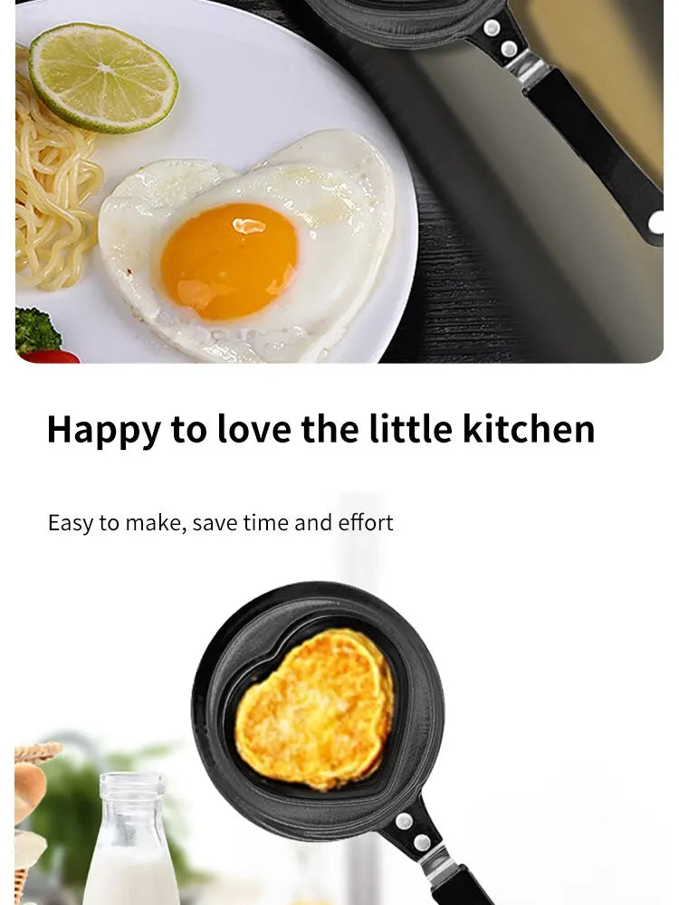 Love Omelet Pan With Handle Pan Mini Cute Cartoon Pattern Fried Eggs Diy Nutritious Breakfast Kitchen Tools Baby Supplement