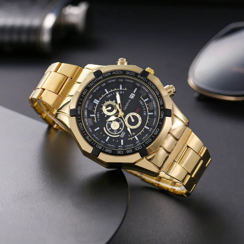 Men's business bar scale dial steel band Watch Quartz Watch