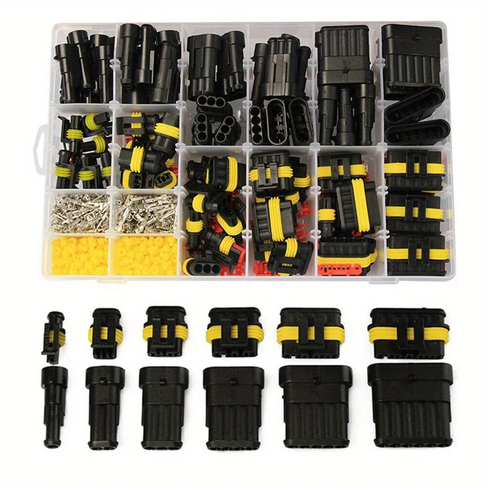 Kit Conectores Elétricos Automotivos 708 Peças 1 a 6 Pinos com Vedação