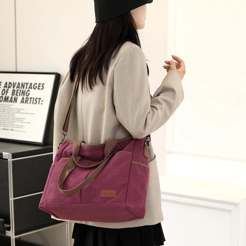 Women Handbags Ladies Canvas Shopping Tote Bag Clutch Female Crossbody Bags