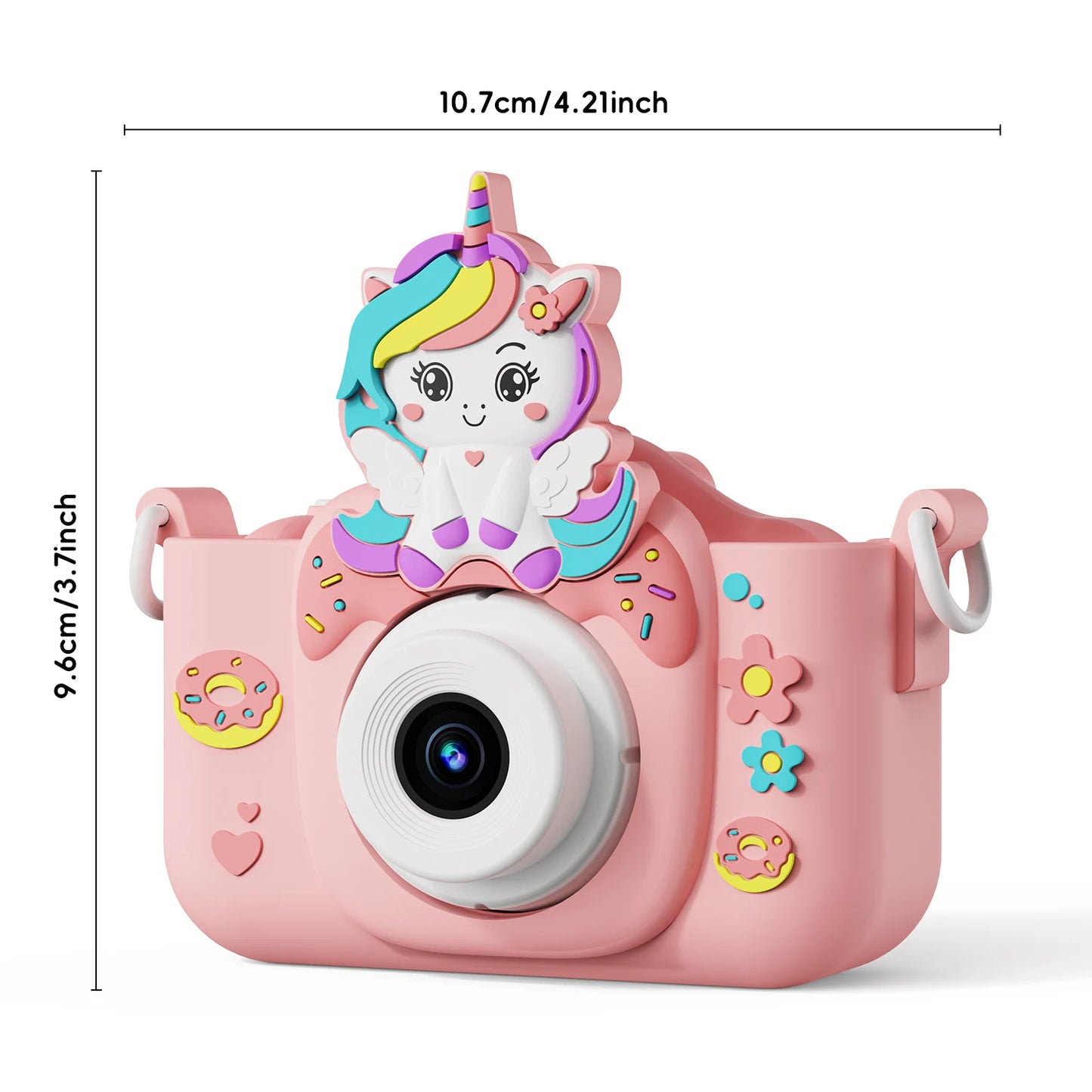Kids Camera Toys 2-Inch IPS Screen Digital Cameras Photography Selfie With 32GB Card Educational Game for Girl Boy Birthday Gift